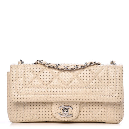 Chanel Aged Calfskin Perforated Small Flap Beige Clair 1 of 8