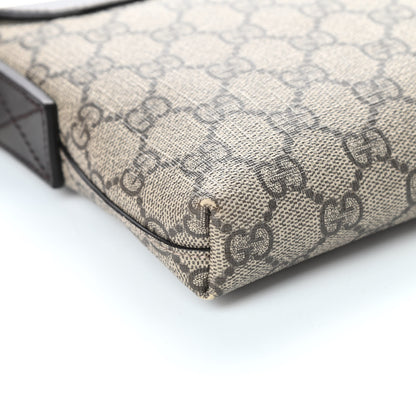 Gucci GG Supreme Monogram Selleria Calfskin Small Satchel Messenger Bag Beige Ebony Cocoa Dark Chocolate 12 of 14