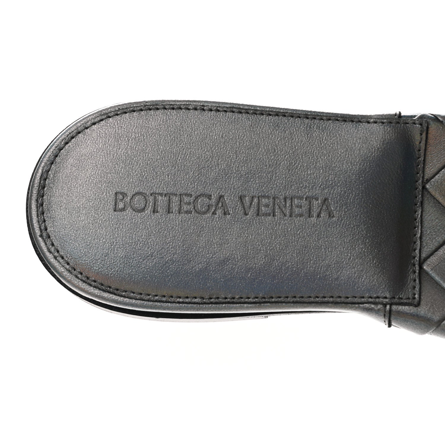 Bottega Veneta Laser Nappa Maxi Intrecciato Lido Flat Sandals 37.5 Oyster 7 of 7