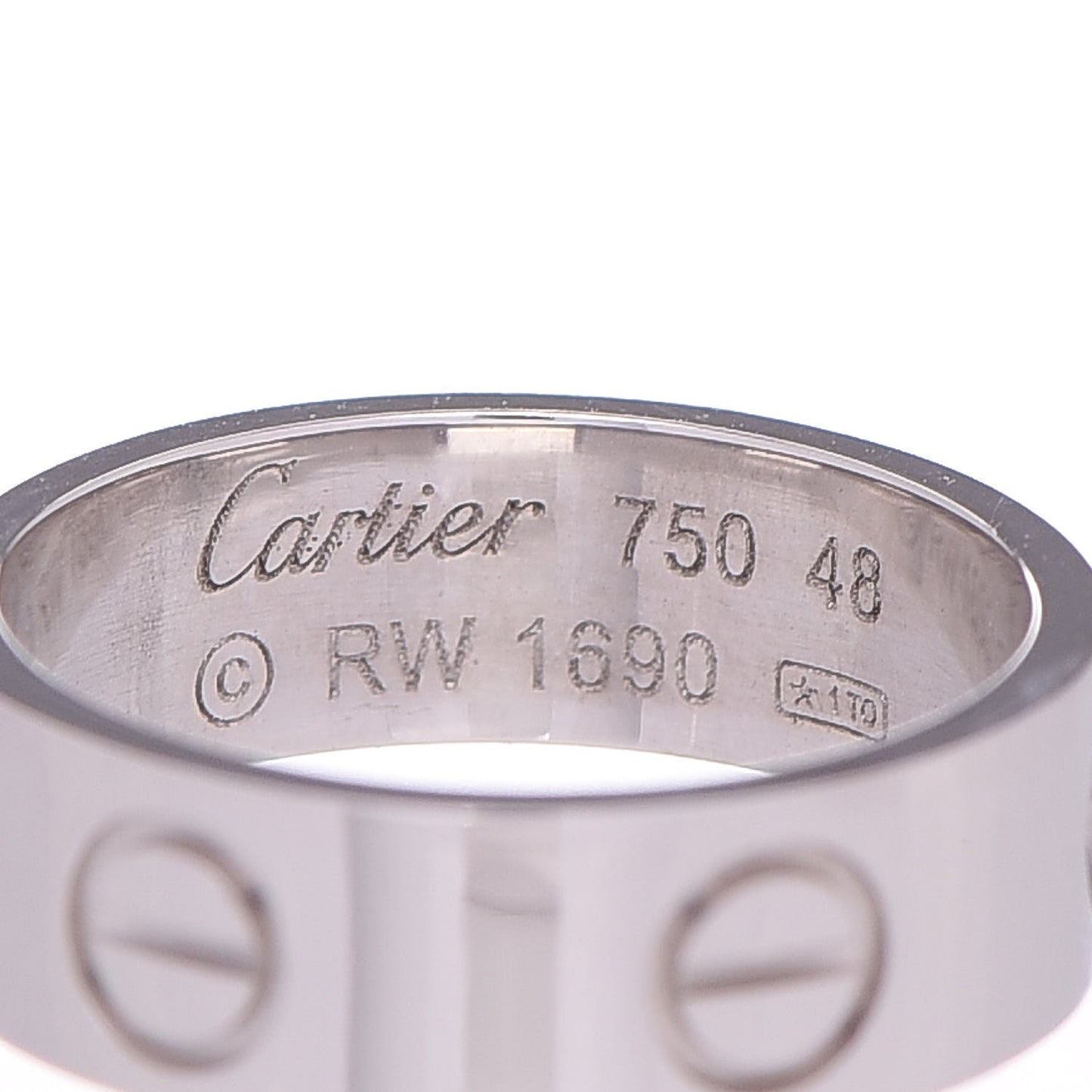 18K White Gold 5.5mm LOVE Ring 48 4.5