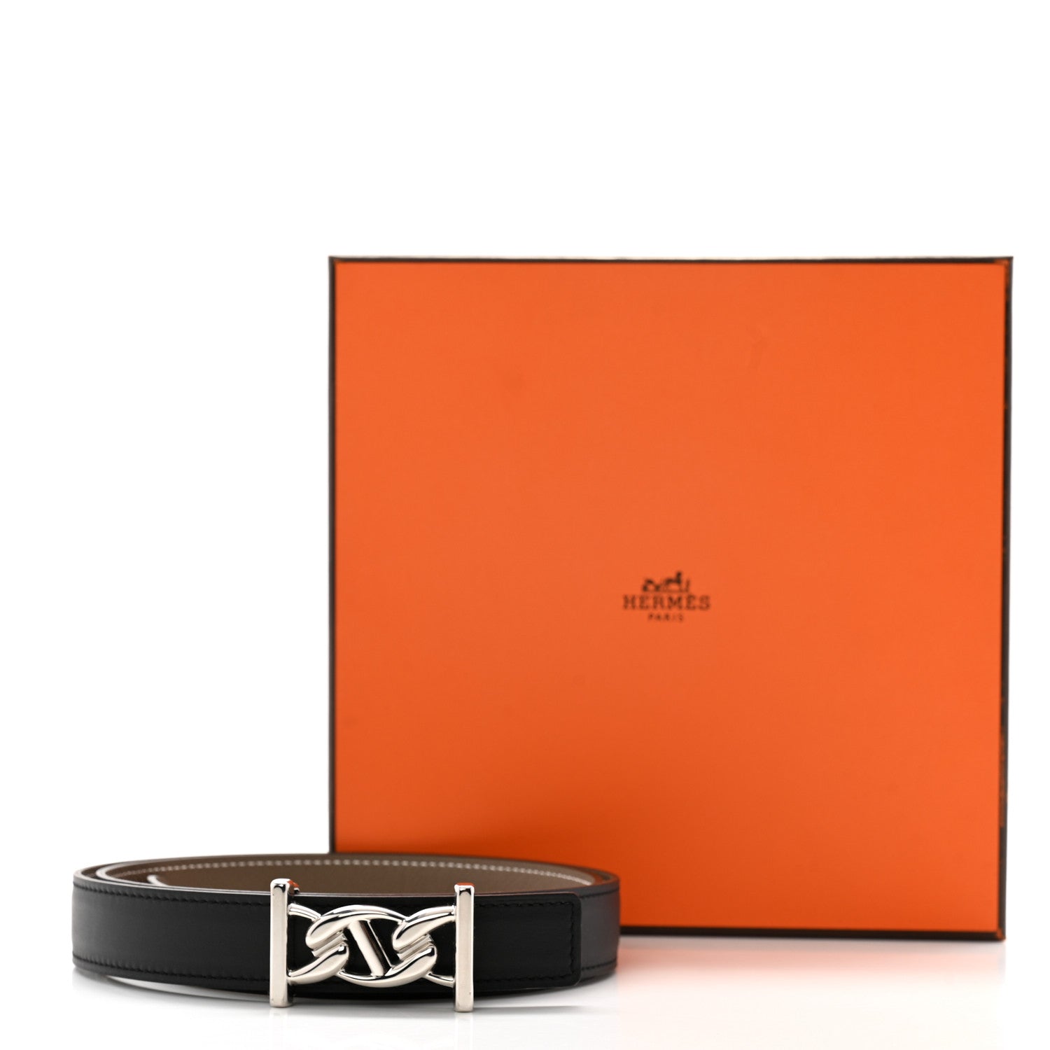 Hermes Epsom Swift 24mm My H Belt 90 36 Black Etoupe 7 of 7