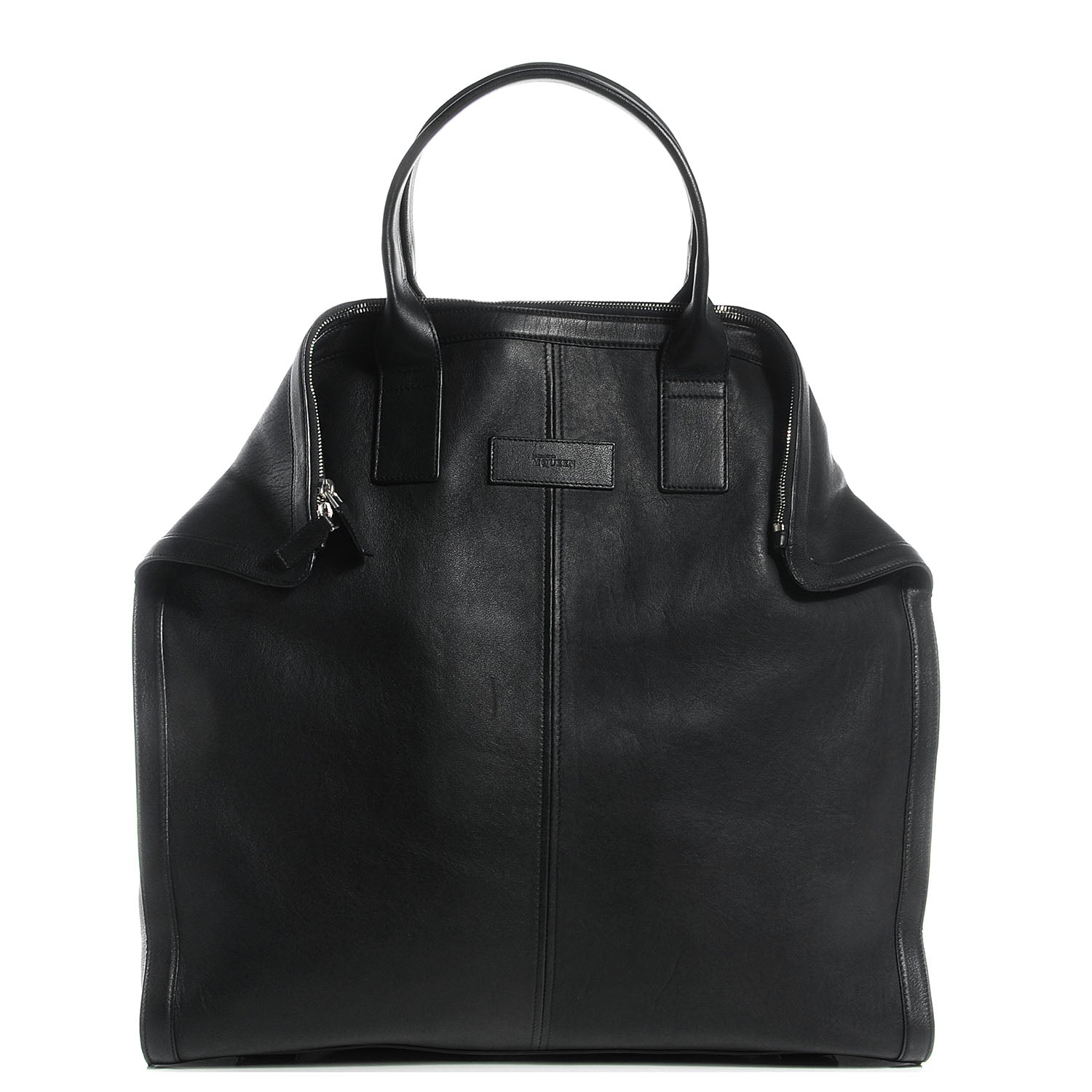 Alexander McQueen Lambskin Large De Manta Tote Black 1 of 9