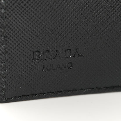 Prada Tessuto Nylon Saffiano Tri-Fold Compact Wallet Black 6 of 7