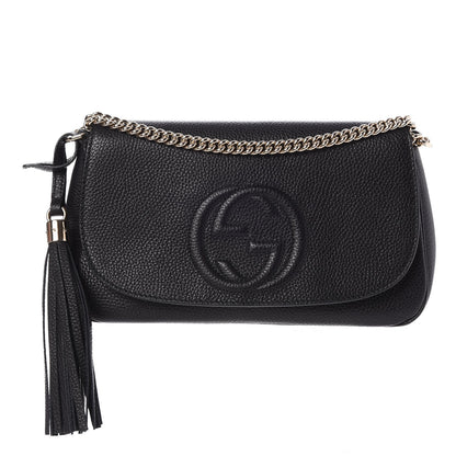 Gucci Pebbled Calfskin Medium Soho Flap Crossbody Black 1 of 8
