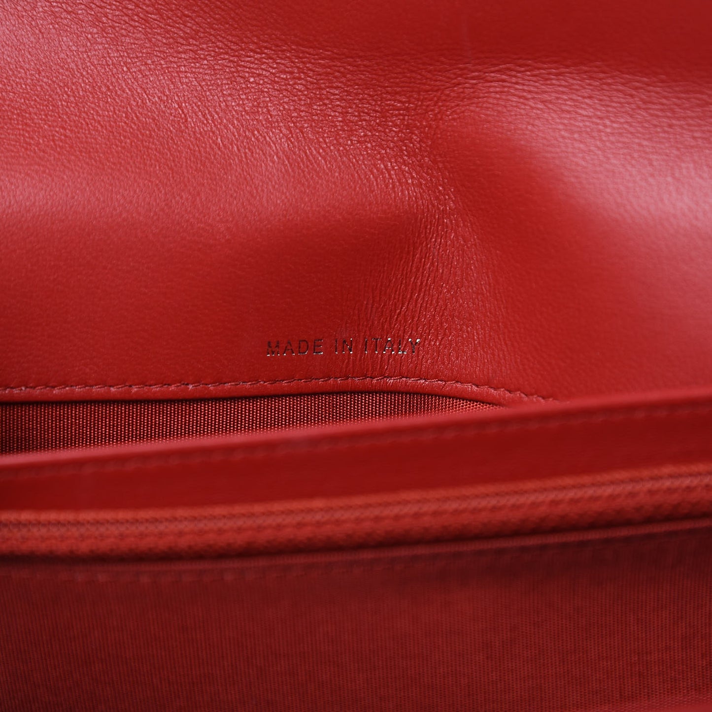 Lambskin Quilted Boy Wallet On Removable Chain WOC Red
