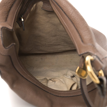 Gucci Pebbled Calfskin Twill Hobo Brown 4 of 17