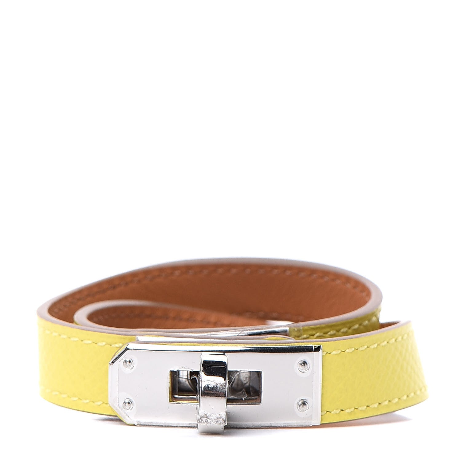 Hermes Epsom Kelly Double Tour Bracelet XS Lime 1 of 7