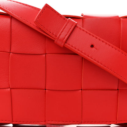 Bottega Veneta Lambskin Maxi Intrecciato Small Cassette Crossbody Bag Bright Red 7 of 11