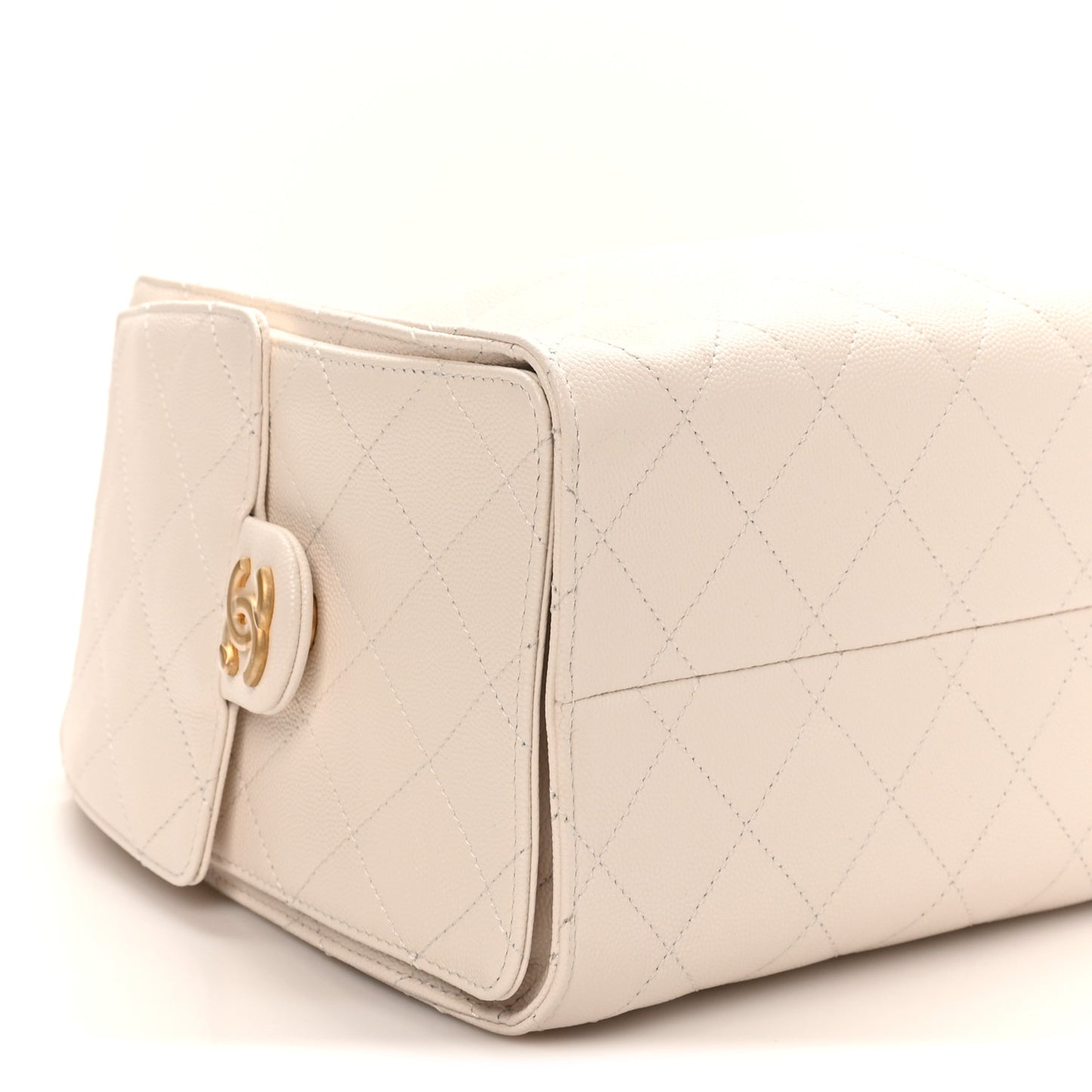 Caviar Quilted Small Chanel 25 Handbag White