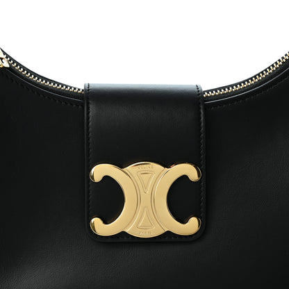 Celine Smooth Calfskin Medium Strap Ava Triomphe Shoulder Bag Black 7 of 10