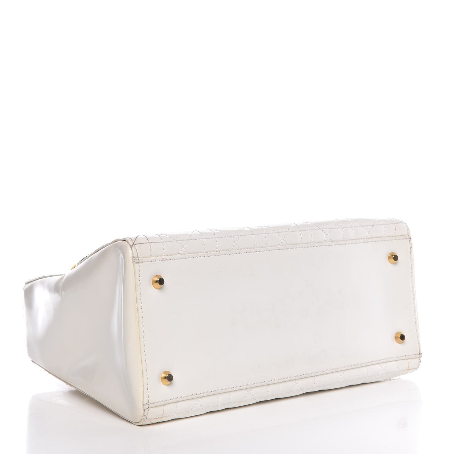Patent Cannage Medium Lady Dior White