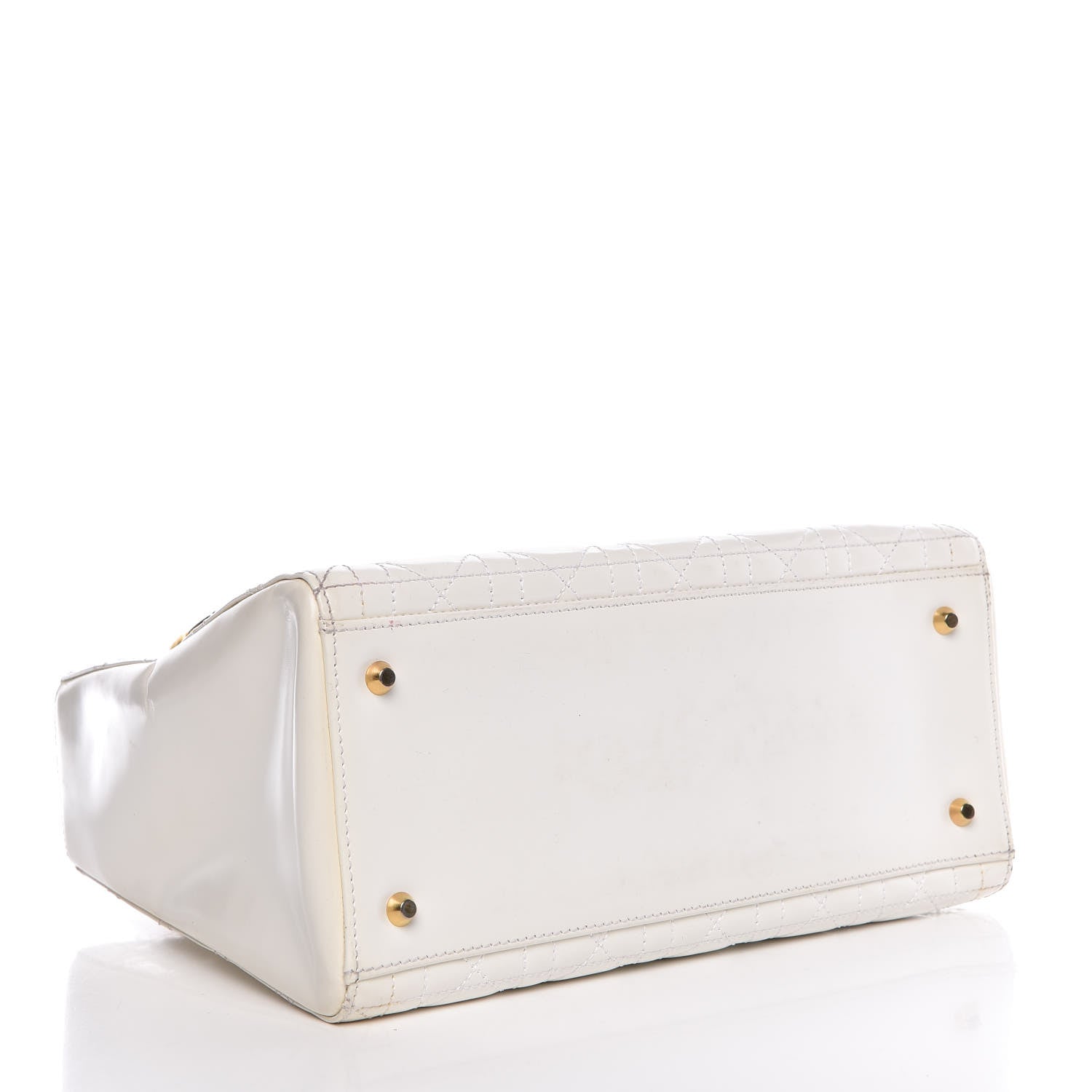 Christian Dior Patent Cannage Medium Lady Dior White 4 of 17