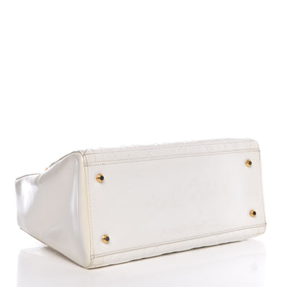 Christian Dior Patent Cannage Medium Lady Dior White 4 of 17