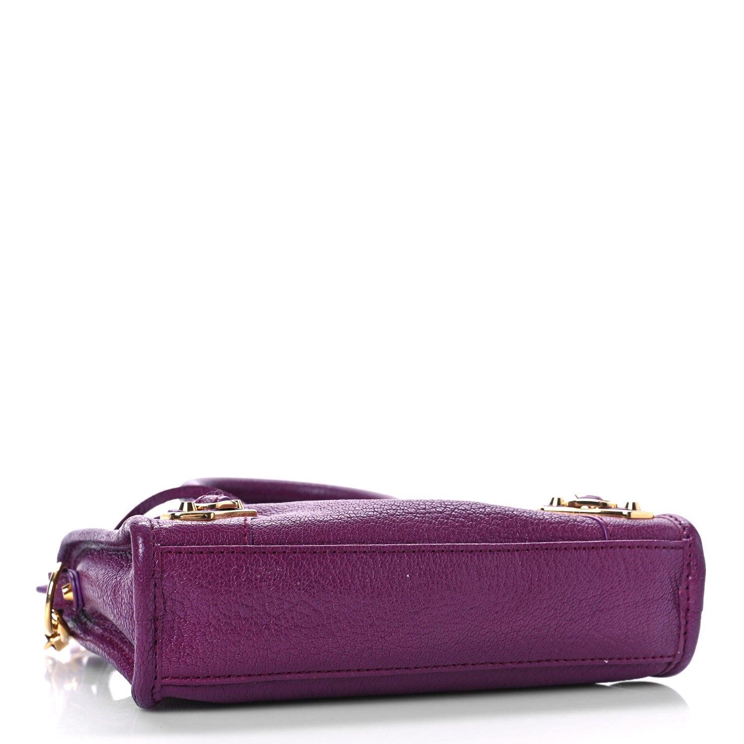 Balenciaga Chevre Gold Metallic Edge Hardware Nano City Violet Prune 4 of 8