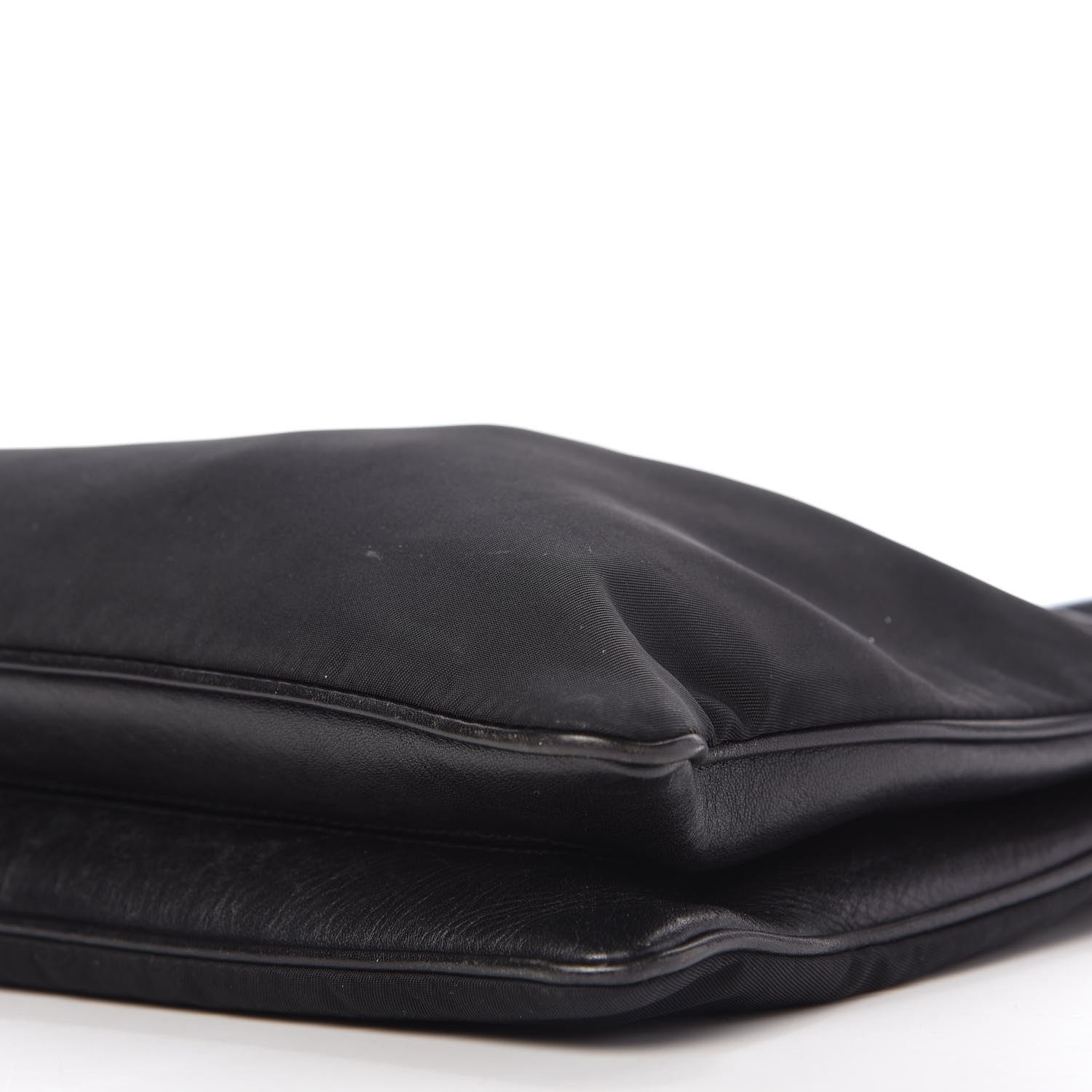 Prada Tessuto Nylon Soft Calf Double Zip Crossbody Bag Black 8 of 11