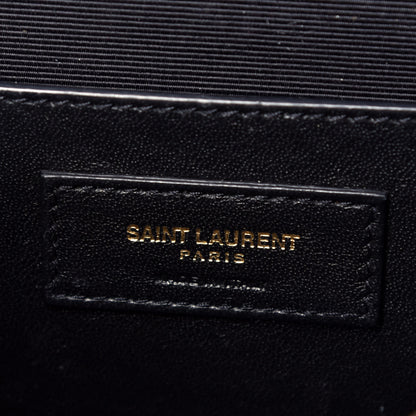 Saint Laurent Grain De Poudre Tri-Quilt Monogram Small College Bag Dark Beige 6 of 8