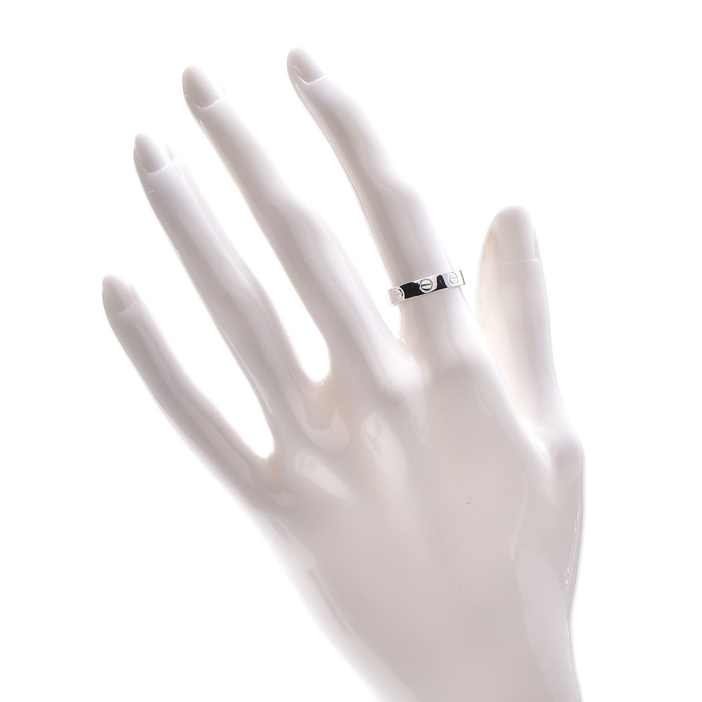 18K White Gold 3.5mm LOVE Wedding Band Ring 50 5.25