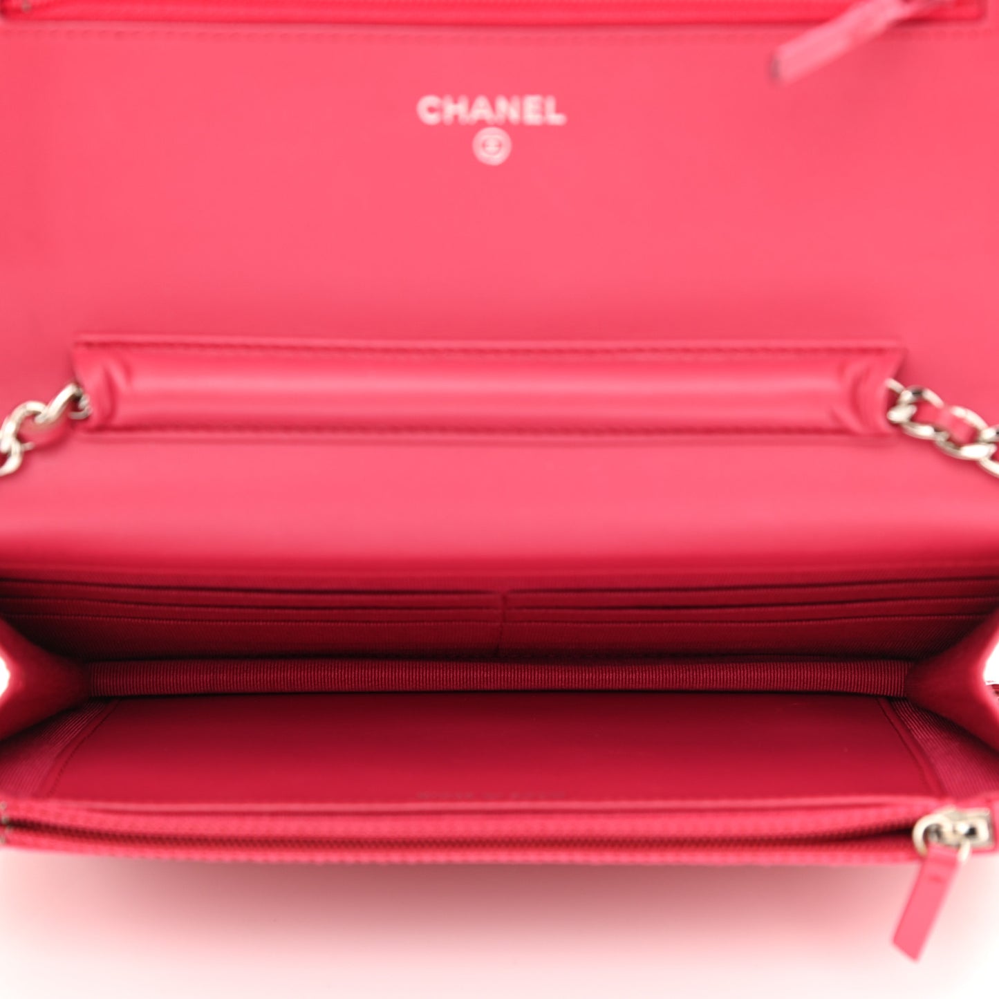 Patent Calfskin Quilted Reissue Wallet On Chain WOC Pink