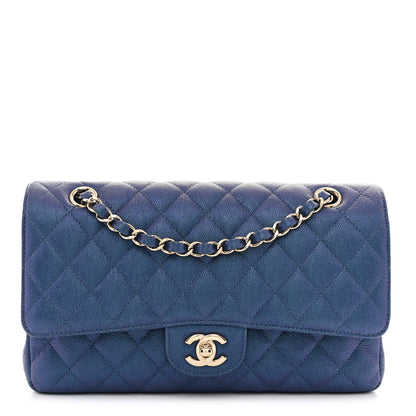 Chanel Iridescent Caviar Quilted Medium Double Flap Dark Blue 1 of 11