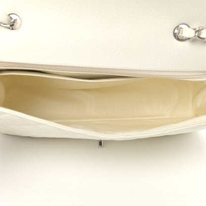 Chanel Caviar Quilted Jumbo Single Flap White 5 of 9