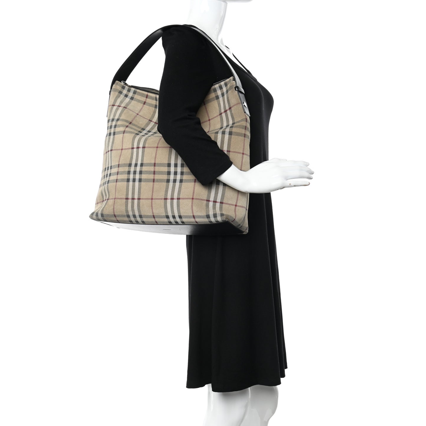 Suede Check Hobo