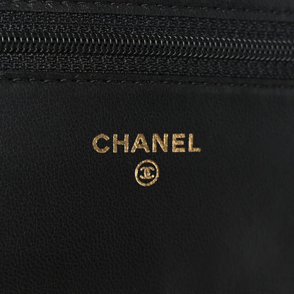 Chanel Lambskin Quilted Wallet On Chain WOC Black 6 of 12