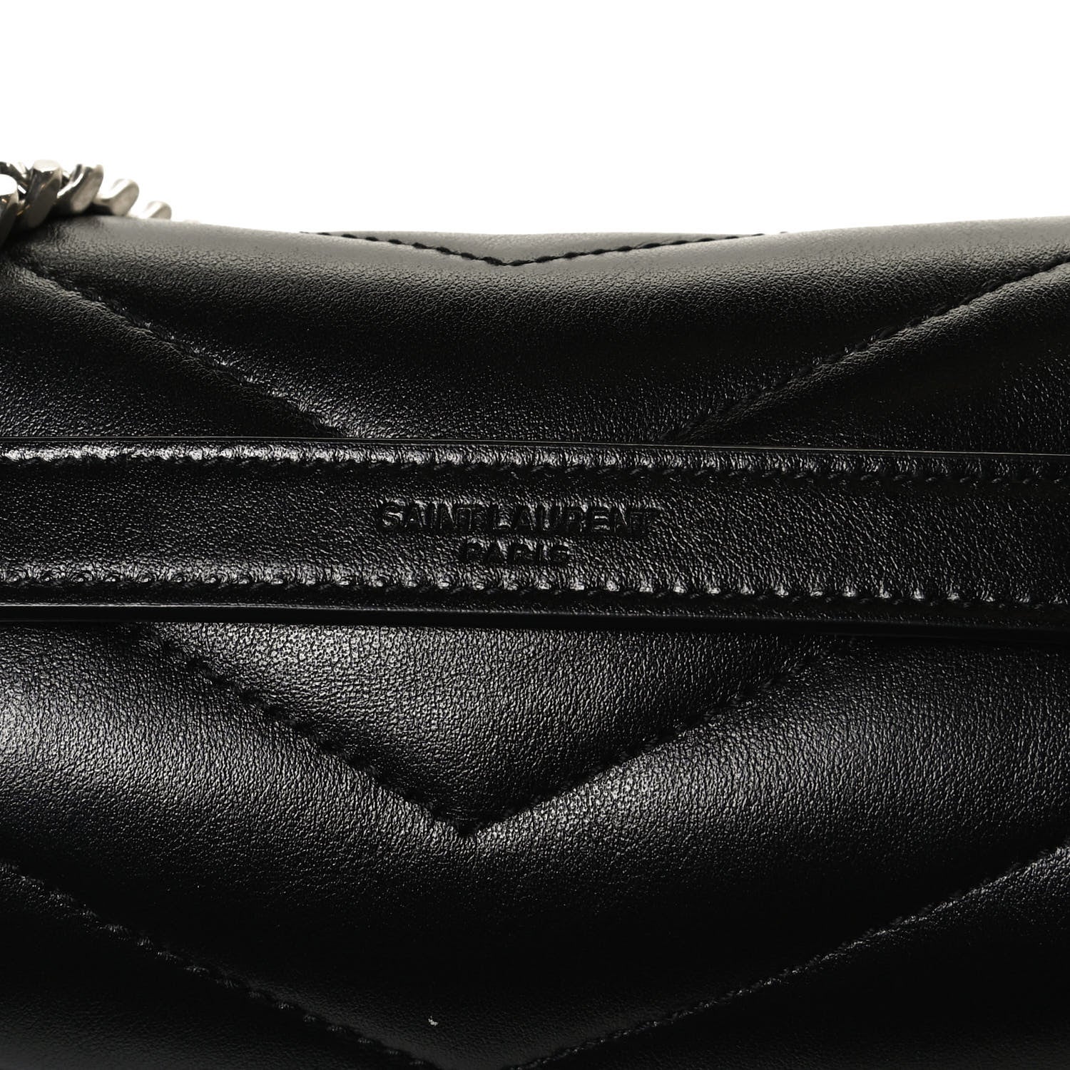 Saint Laurent Calfskin Y Quilted Monogram Medium Loulou Chain Satchel Black 9 of 12