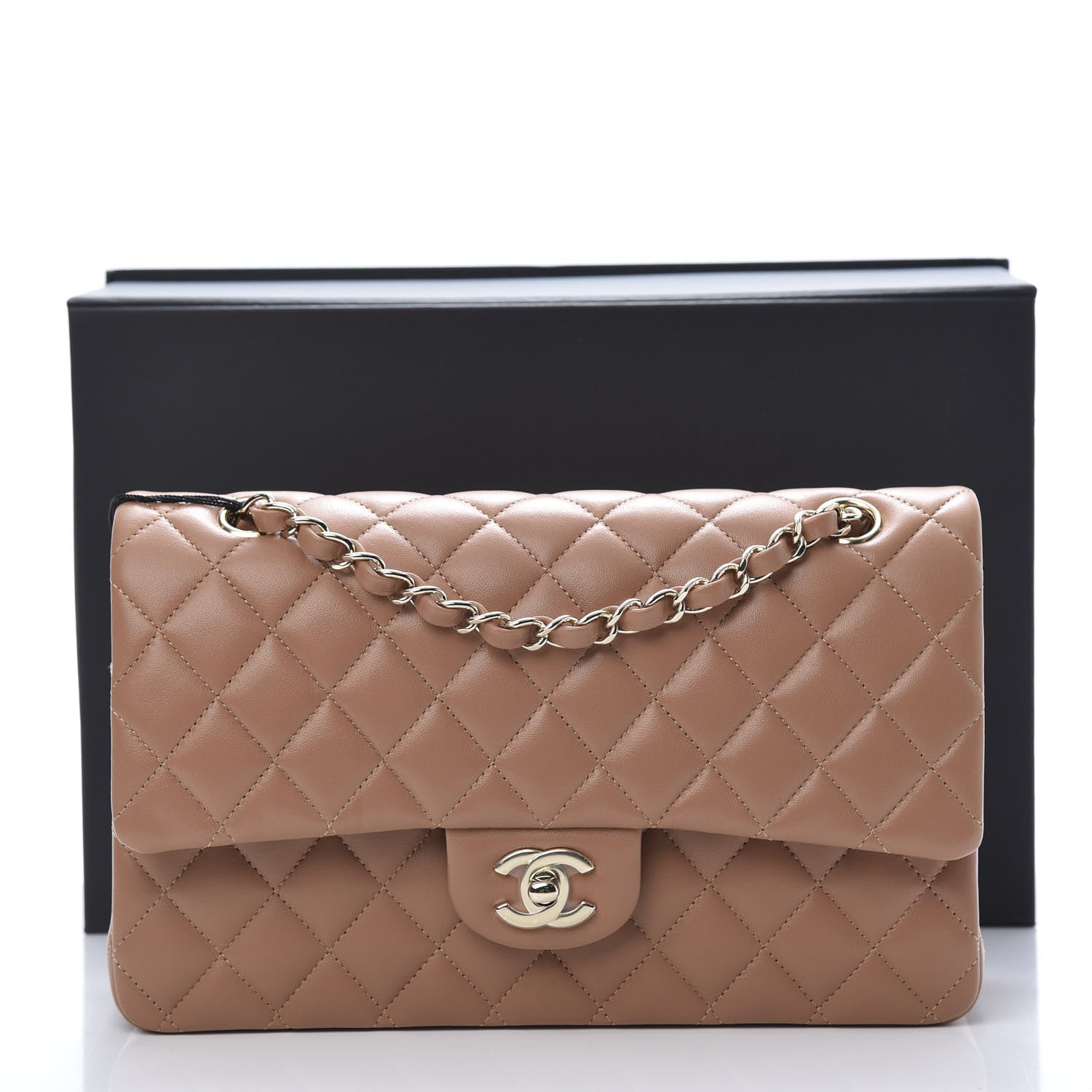 Chanel Lambskin Quilted Medium Double Flap Brown 12 of 12