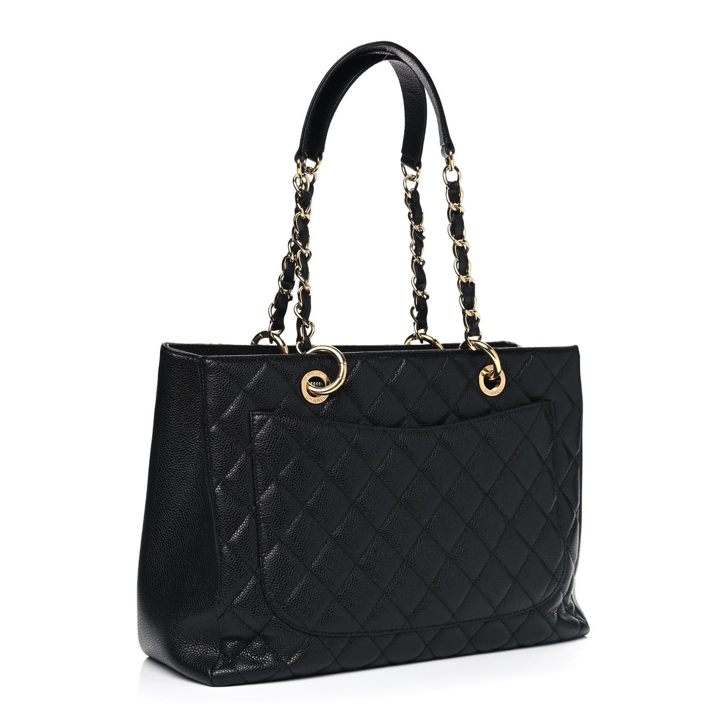 Caviar Quilted Grand Shopping Tote GST Black