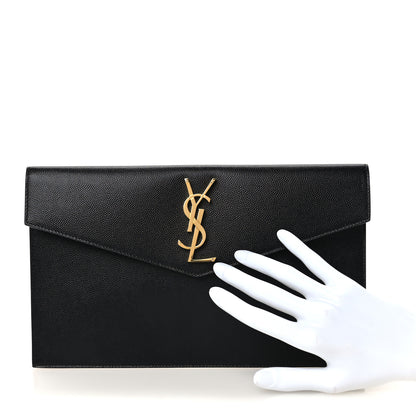 Saint Laurent Grain De Poudre Uptown Pouch Black 2 of 8