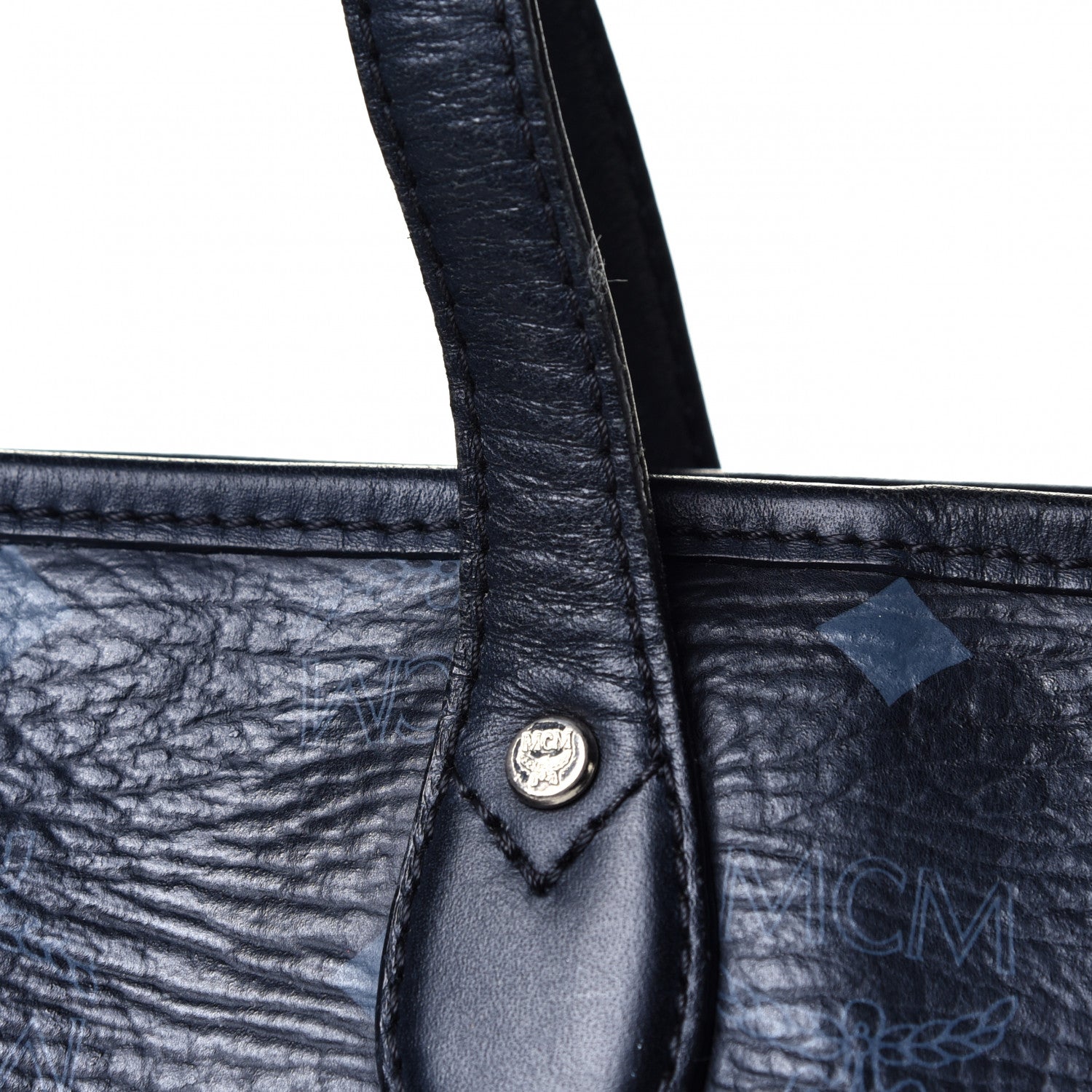 MCM Visetos Dog Bone Shopper Tote Black 6 of 9