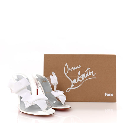 Christian Louboutin Patent PVC Delicanodo 100 Sandals 37.5 White 9 of 9