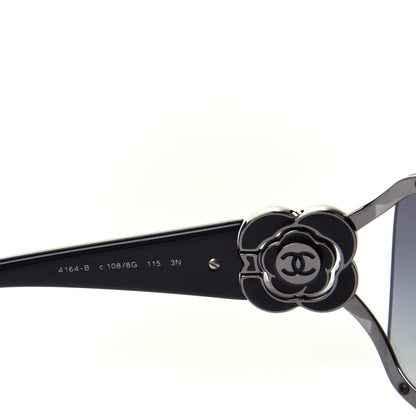 Chanel Swarovski Crystal Camellia CC Sunglasses 4164-B Black 4 of 5