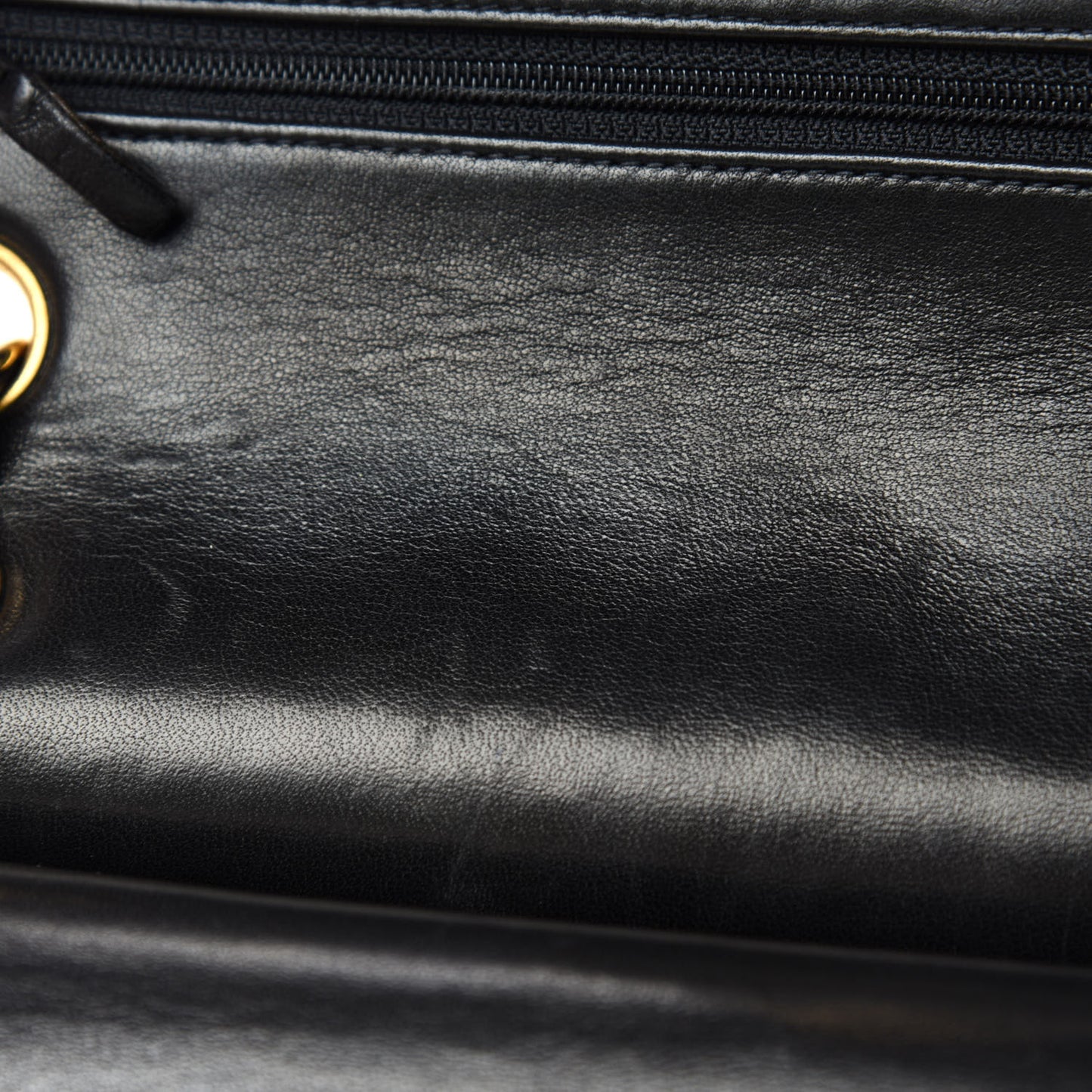 Lambskin Quilted Medium Double Flap Black