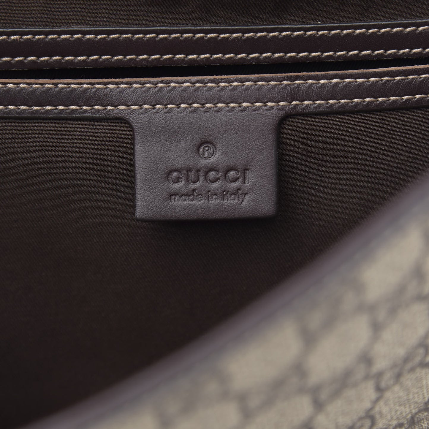 GG Plus Monogram Web Medium Flap Messenger Beige Dark Brown