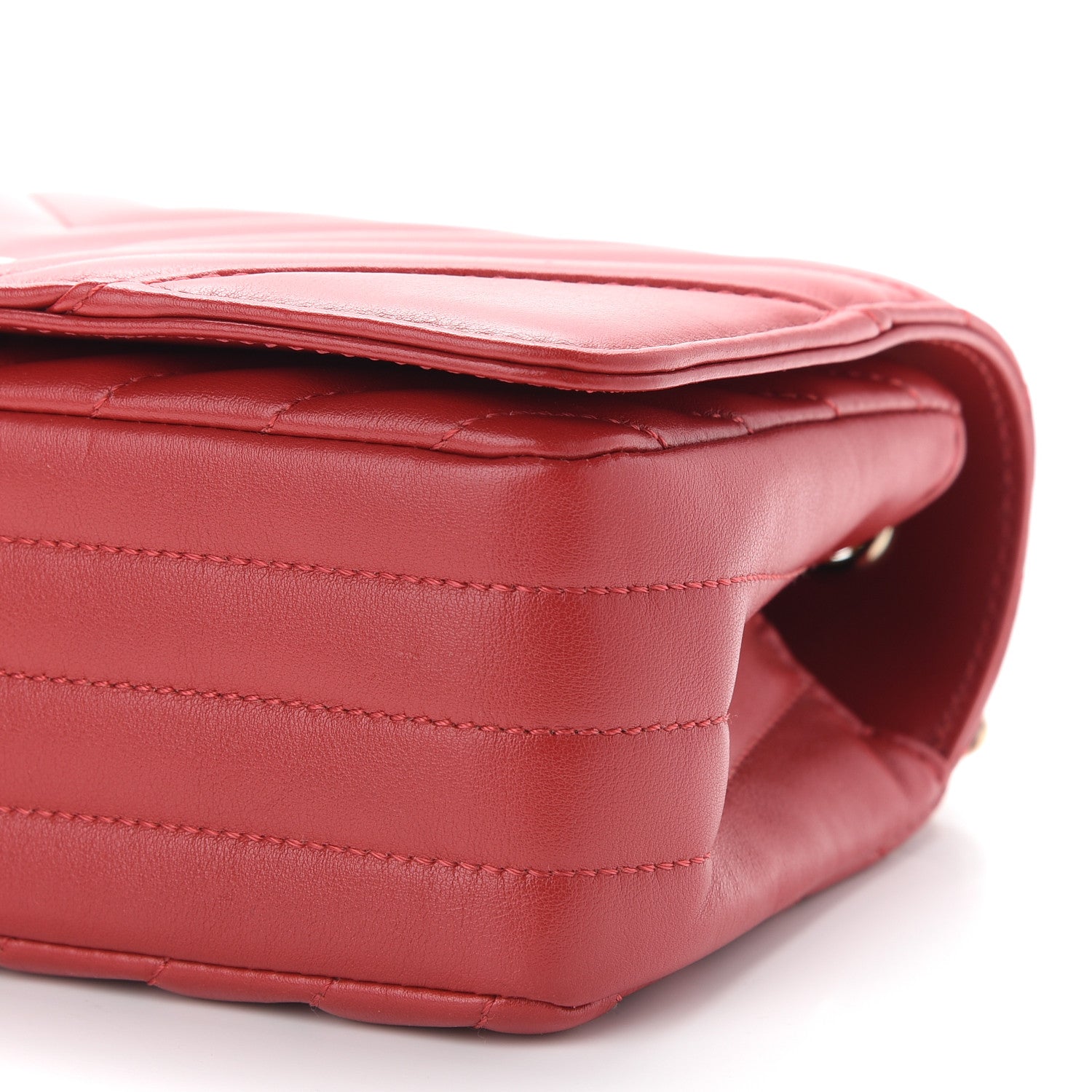Chanel Calfskin Chevron Quilted Mini Statement Flap Red 9 of 9