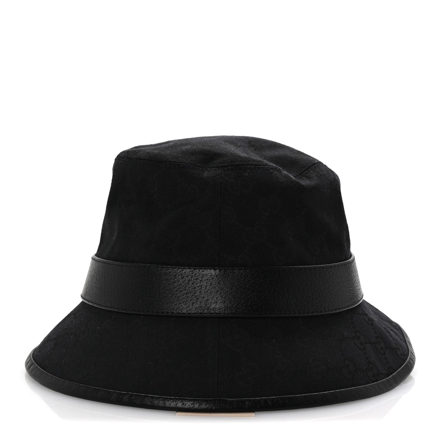 Gucci Monogram Textured Dollar Calfskin GG Jago Bucket Hat L Black 5 of 9