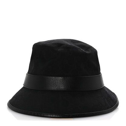 Gucci Monogram Textured Dollar Calfskin GG Jago Bucket Hat L Black 5 of 9