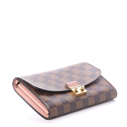 Louis Vuitton Damier Ebene Croisette Chain Wallet Rose Ballerine 3 of 5