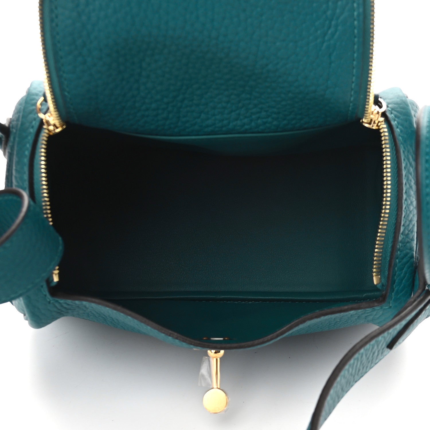 Hermes Taurillon Clemence Mini Lindy 20 Vert Bosphore 4 of 8