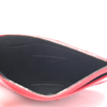 Saint Laurent Crinkled Calfskin Matelasse Niki Bill Pouch Red 5 of 6