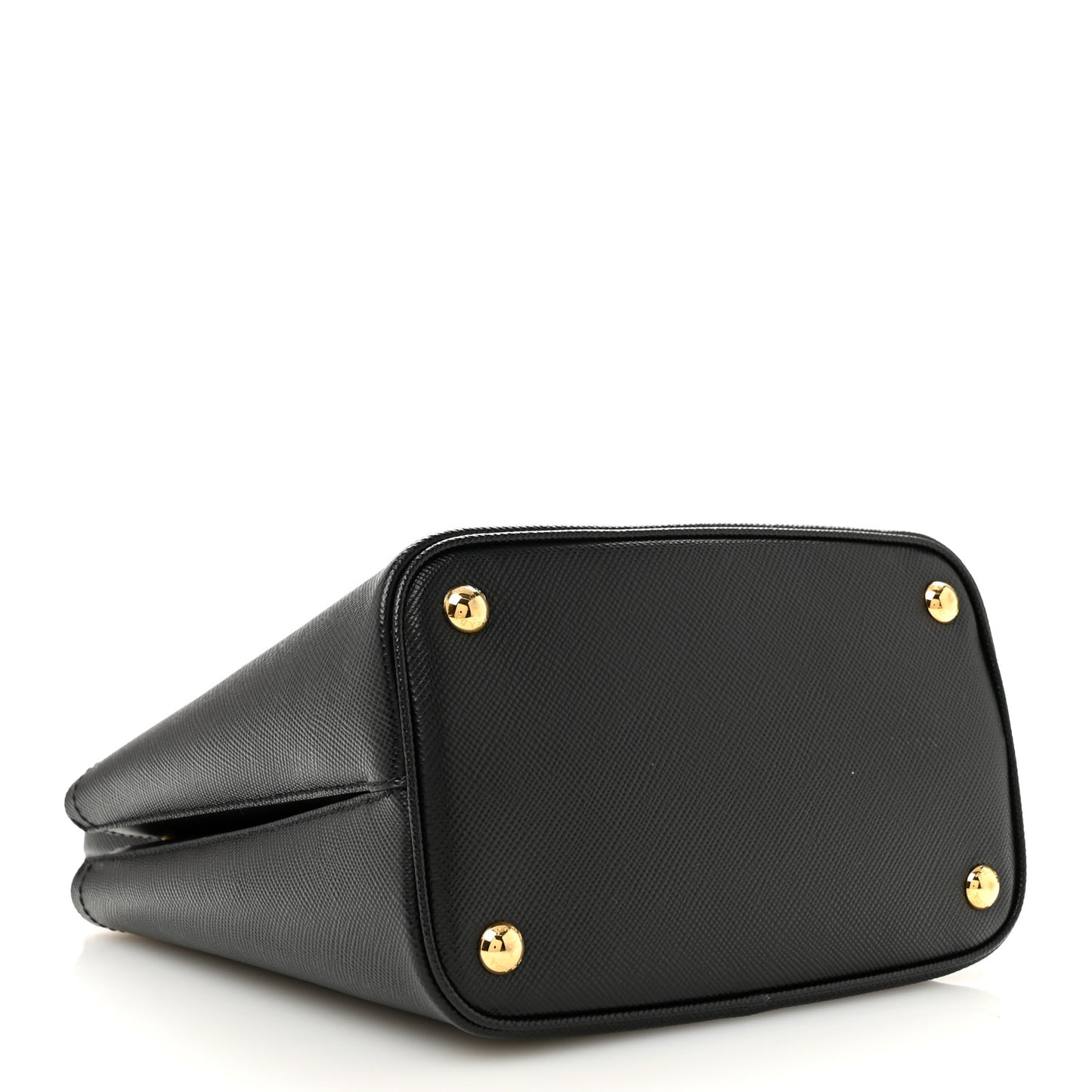 Saffiano Cuir Medium Panier Bucket Bag Black Fuoco