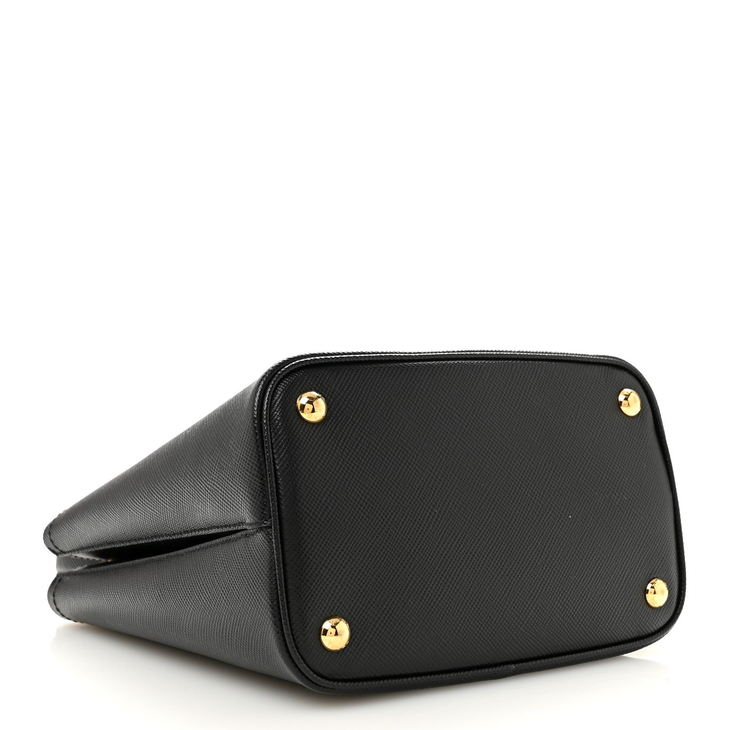 Prada Saffiano Cuir Medium Panier Bucket Bag Black Fuoco 4 of 10