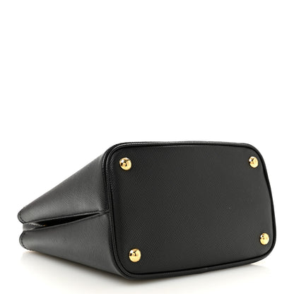 Prada Saffiano Cuir Medium Panier Bucket Bag Black Fuoco 4 of 10