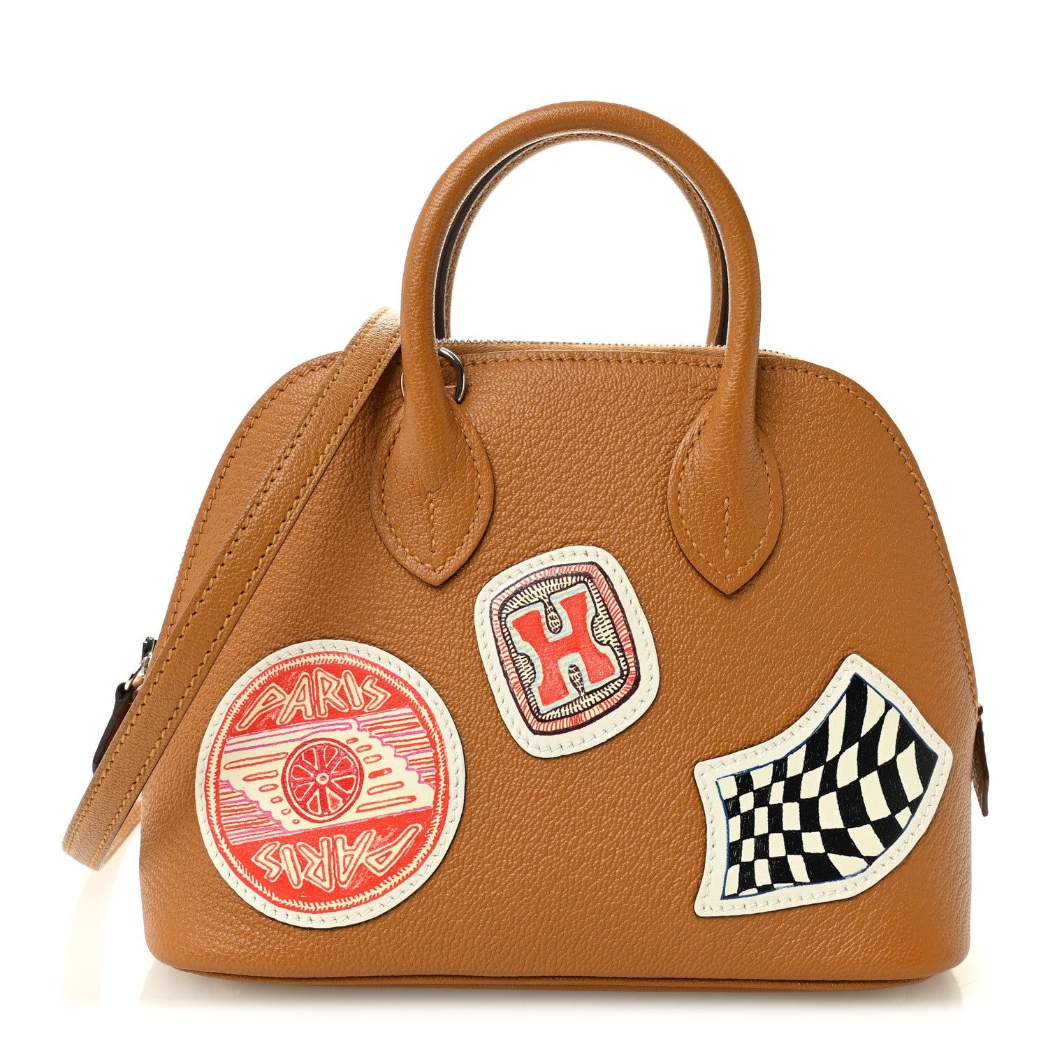 Hermes Chevre Mysore Pique Colle Mini 1923 Bolide Caramel Multicolor 1 of 10