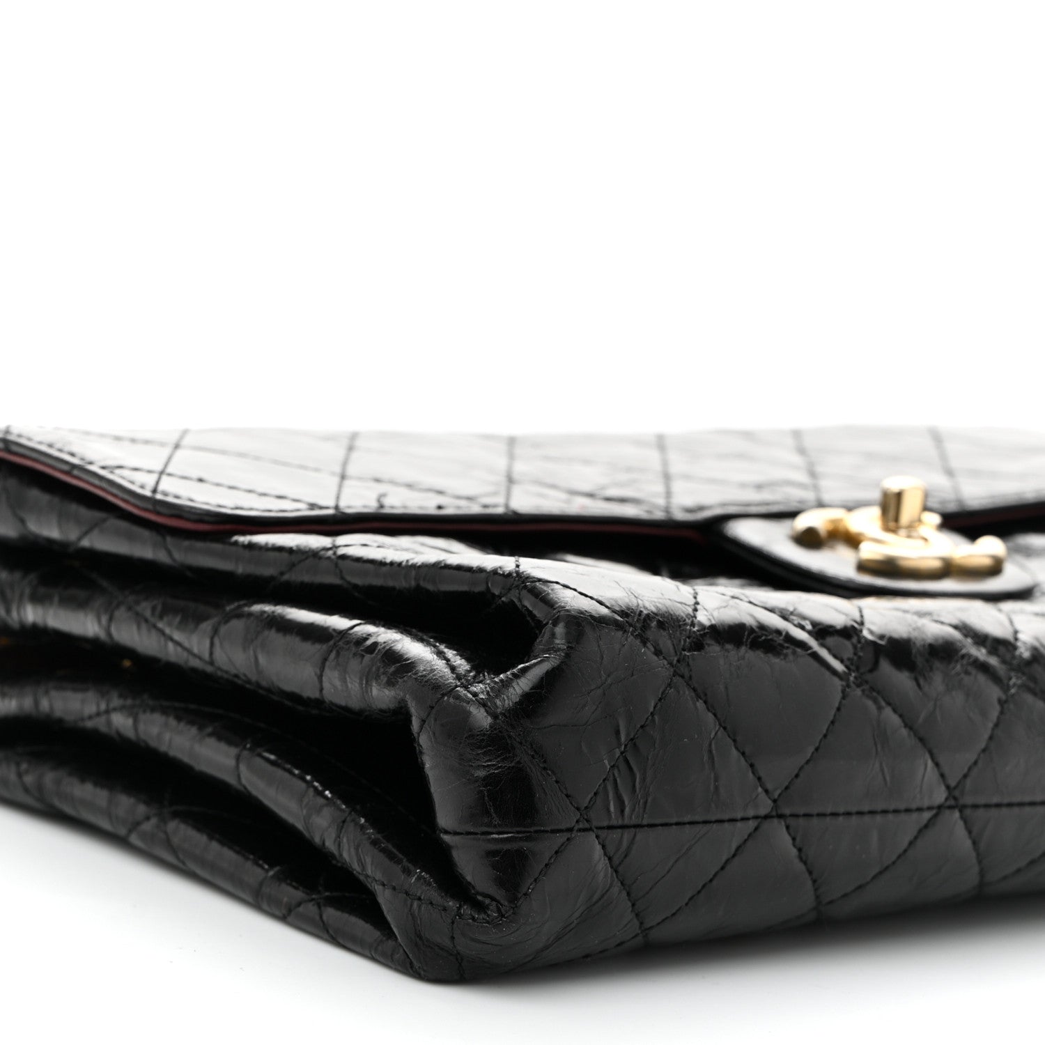 Chanel Glazed Crinkled Calfskin Quilted Flap Black 9 of 10