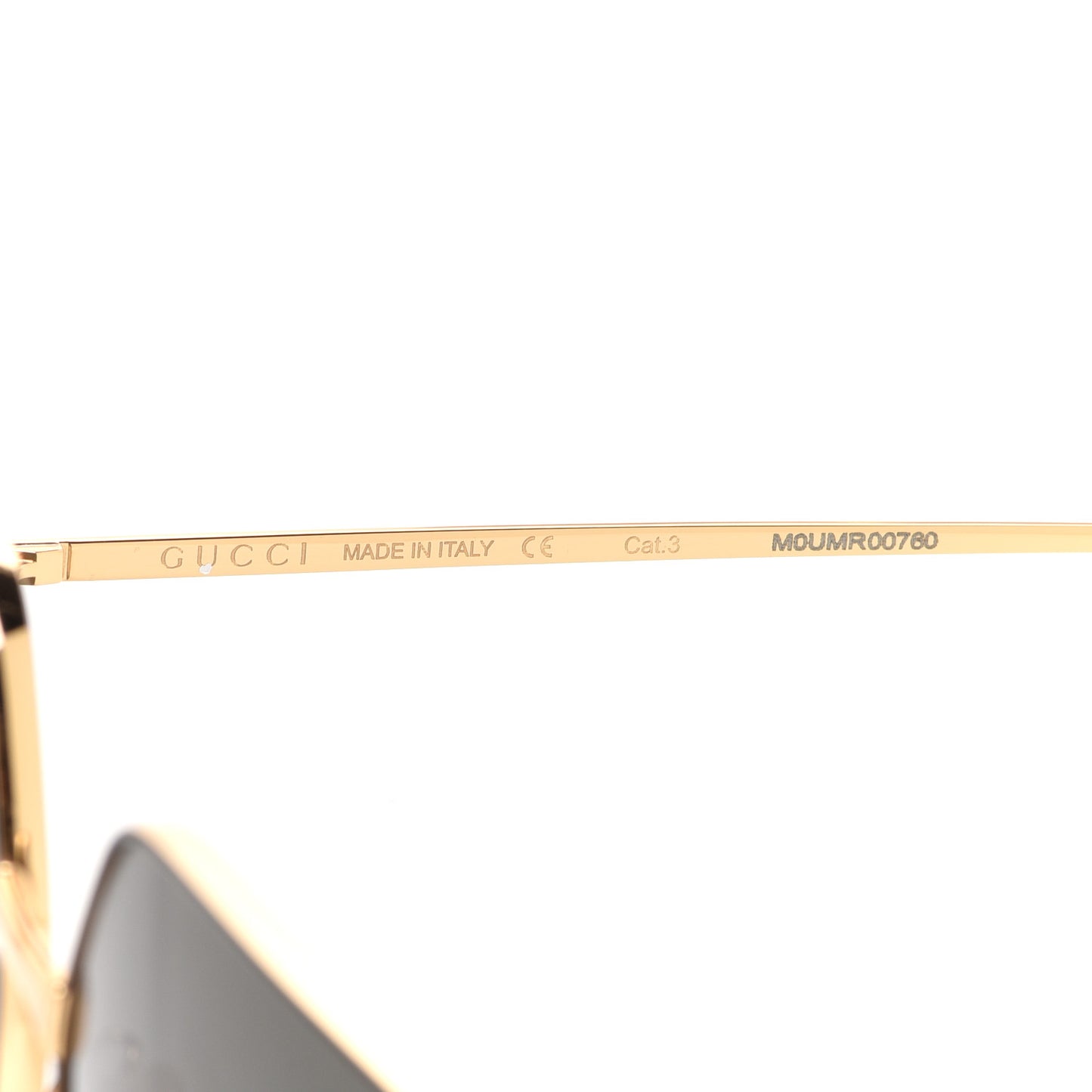 Square Frame GG0436S Sunglasses Black Gold