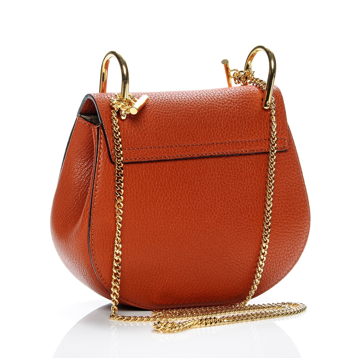 Chloe Grained Lambskin Mini Drew Shoulder Bag Foxy Orange 3 of 6