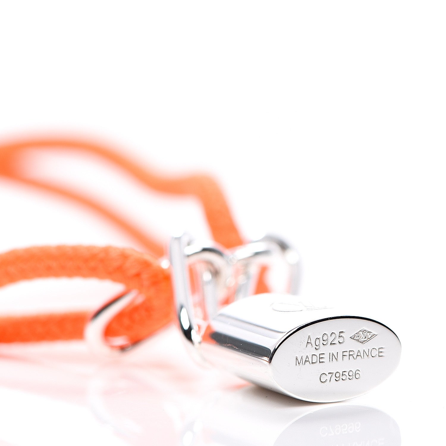 Louis Vuitton Sterling Silver Virgil Abloh Lockit Adjustable Cord Bracelet Orange 3 of 3