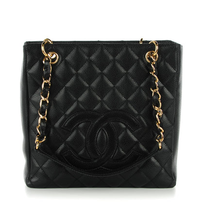 Chanel Caviar Quilted Petit Shopping Tote PST Black 1 of 7